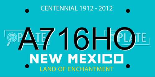 A716HO New Mexico License Plate