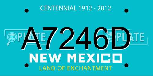 A7246D New Mexico License Plate