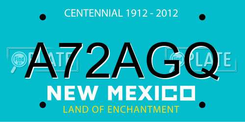 A72AGQ New Mexico License Plate