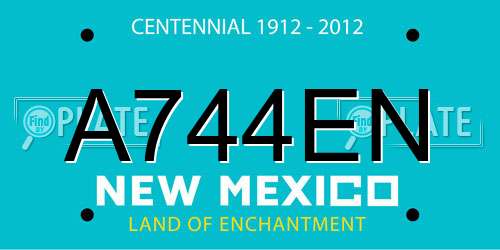A744EN New Mexico License Plate