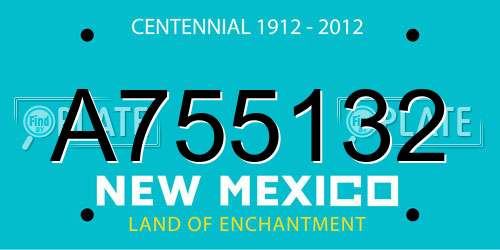 A755132 New Mexico License Plate