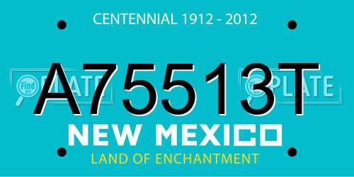 A75513T New Mexico License Plate