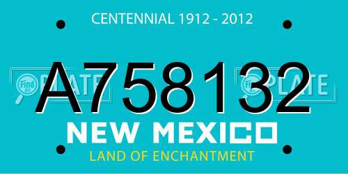 A758132 New Mexico License Plate