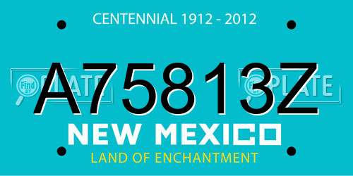 A75813Z New Mexico License Plate