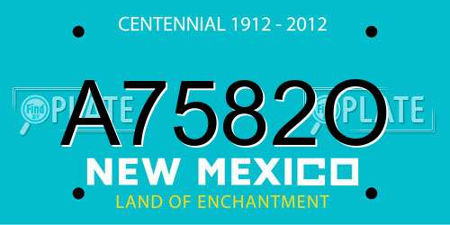 A7582O New Mexico License Plate