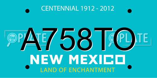 A758TO New Mexico License Plate