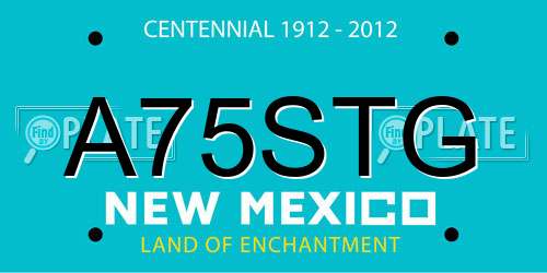 A75STG New Mexico License Plate
