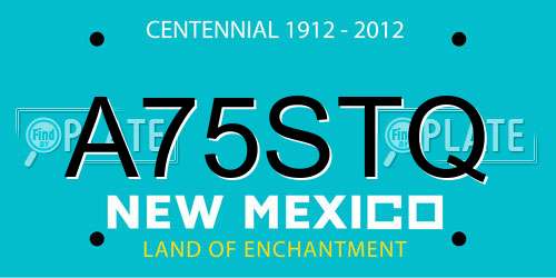 A75STQ New Mexico License Plate