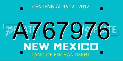 A767976 New Mexico License Plate