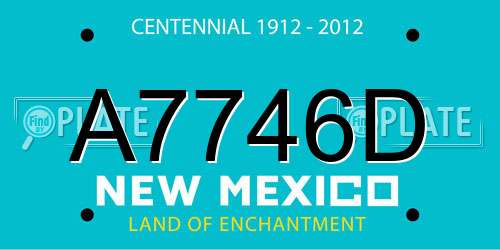 A7746D New Mexico License Plate