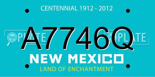 A7746Q New Mexico License Plate