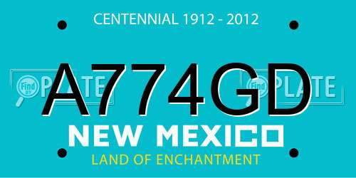 A774GD New Mexico License Plate