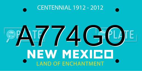 A774GO New Mexico License Plate