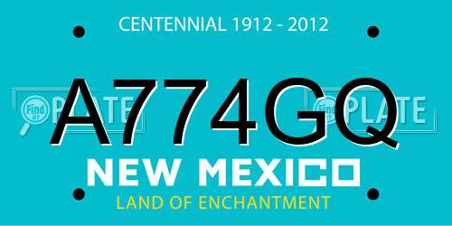 A774GQ New Mexico License Plate