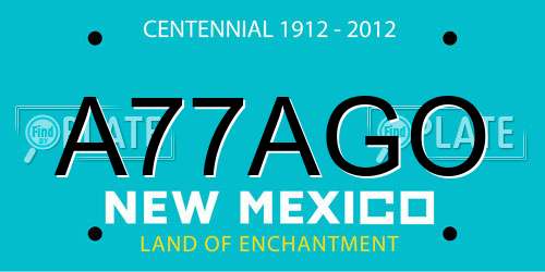 A77AGO New Mexico License Plate