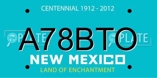 A78BTO New Mexico License Plate