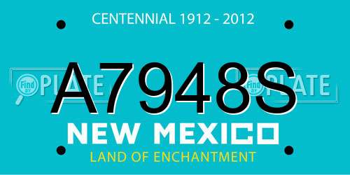 A7948S New Mexico License Plate