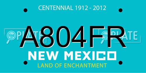 A804FR New Mexico License Plate