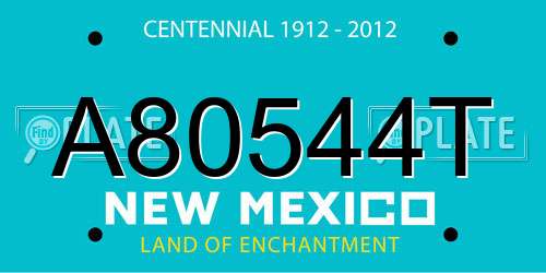 A80544T New Mexico License Plate