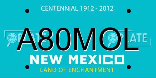 A80MOL New Mexico License Plate