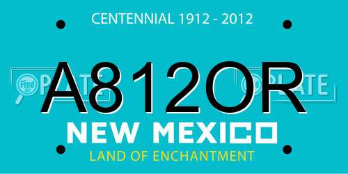 A812OR New Mexico License Plate