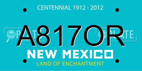 A817OR New Mexico License Plate
