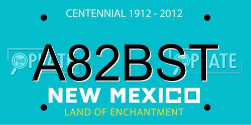 A82BST New Mexico License Plate