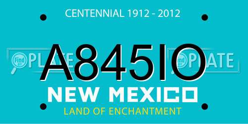 A845IO New Mexico License Plate
