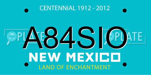 A84SIO New Mexico License Plate