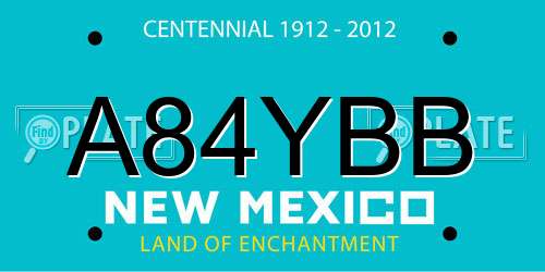 A84YBB New Mexico License Plate