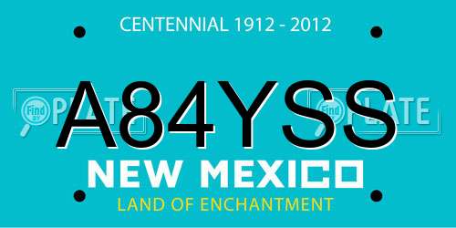 A84YSS New Mexico License Plate