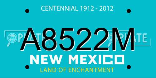 A8522M New Mexico License Plate