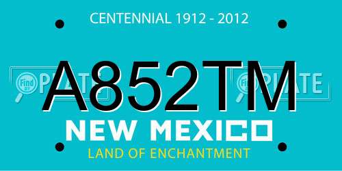 A852TM New Mexico License Plate