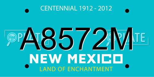 A8572M New Mexico License Plate