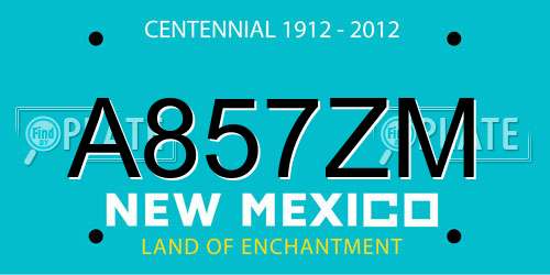 A857ZM New Mexico License Plate