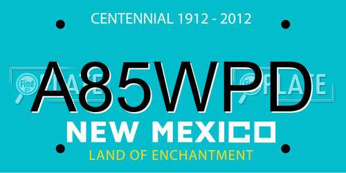 A85WPD New Mexico License Plate