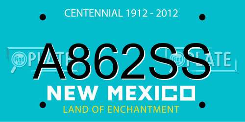 A862SS New Mexico License Plate