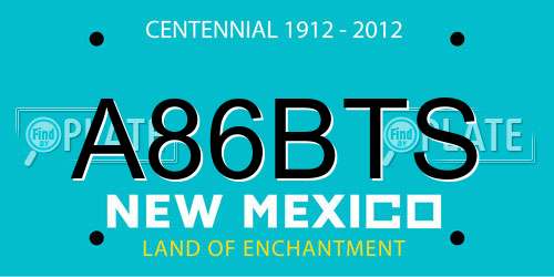 A86BTS New Mexico License Plate