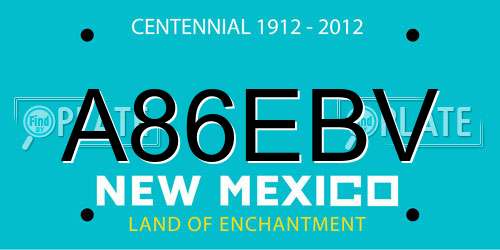A86EBV New Mexico License Plate