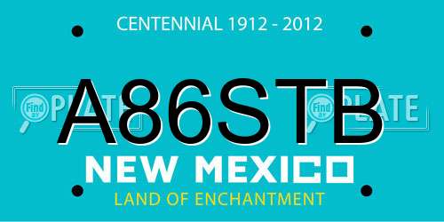 A86STB New Mexico License Plate