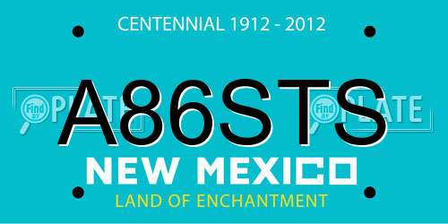A86STS New Mexico License Plate