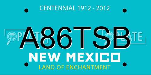 A86TSB New Mexico License Plate