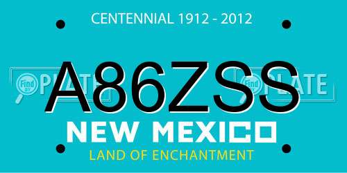 A86ZSS New Mexico License Plate