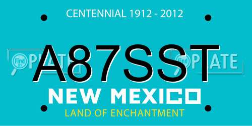A87SST New Mexico License Plate