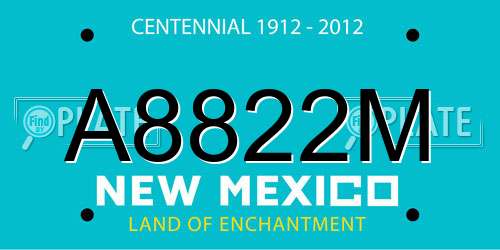 A8822M New Mexico License Plate