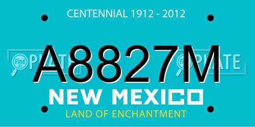 A8827M New Mexico License Plate