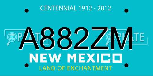 A882ZM New Mexico License Plate