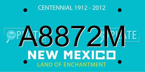 A8872M New Mexico License Plate