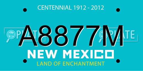A8877M New Mexico License Plate
