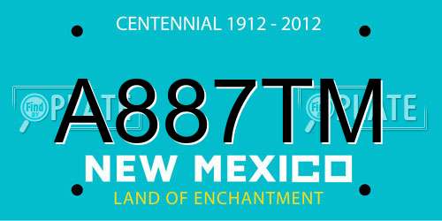 A887TM New Mexico License Plate